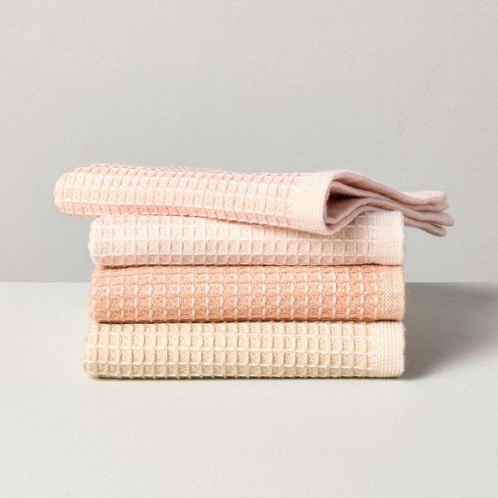 4pk Waffled Cotton Dishcloth Set Blush  - Hearth & Hand with Magnolia